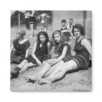 Girls on the Beach, early 1900s Magnet