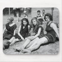 Girls on the Beach, early 1900s Mousepad