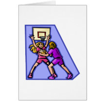 Girls one on one greeting card
