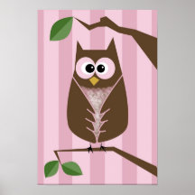 Girls Owl Wall Decor Posters