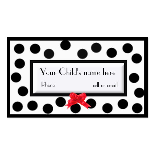 Girl's Paris high fashion calling card Business Card (front side)