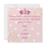 Girl's Pink Crown Birthday Invitation