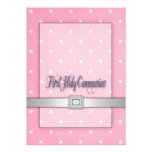 Girls Pink First Communion Custom Announcements