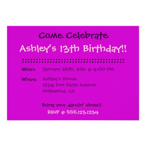 Girls Pink Fun Mix Birthday Invitations