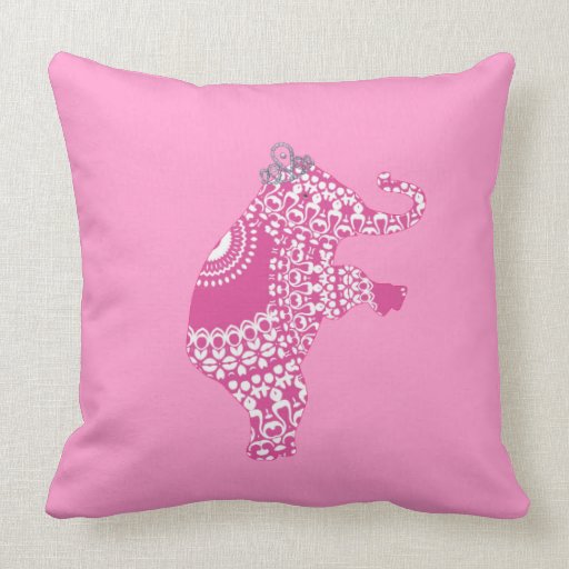 Girl's Pink Princess Cute Elephant American MoJo P Pillow