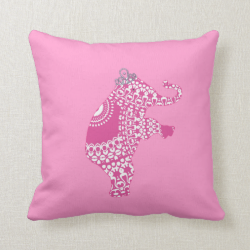 Girl's Pink Princess Cute Elephant American MoJo P Pillow