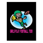 Girls Play Football Too postcards