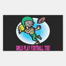 Girls Play Football Too Sticker