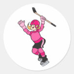 Girls Play Hockey!! Round Sticker