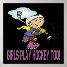 Girls Play Hockey Too Poster