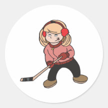 Girls Play Hockey Too Stickers