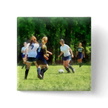 Girls Playing Soccer buttons