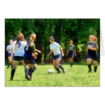 Girls Playing Soccer cards