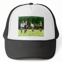Girls Playing Soccer hats
