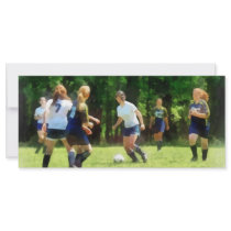 Girls Playing Soccer rack cards