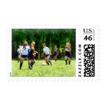 Girls Playing Soccer stamps