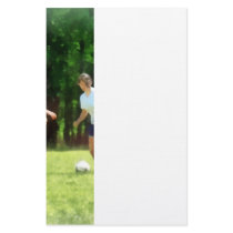 Girls Playing Soccer stationery