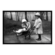 Girls Playing with a Doll in a Carriage 1912 posters by lc_vintagephotos Girls Playing with a Doll in a Carriage 1912 posters