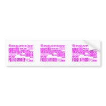 Girls Police Officers Pink Greatest Police Officer Bumper Sticker