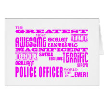 Girls Police Officers Pink Greatest Police Officer Cards