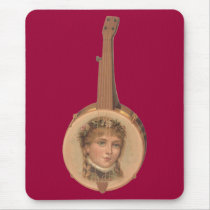 Girls Portrait Banjo Mousepad mousepads