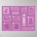 Girls pretty clothes &amp; shoes lilac &amp; pink poster