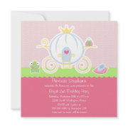 Girl's princess birthday party carriage invitation invitation