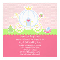 Girl's princess birthday party carriage invitation