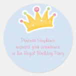 Girl's princess birthday party crown stickers stickers