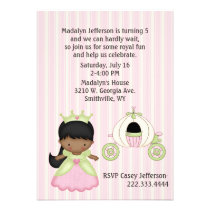 Girl's Princess & Coach Birthday Party Invitation invitations