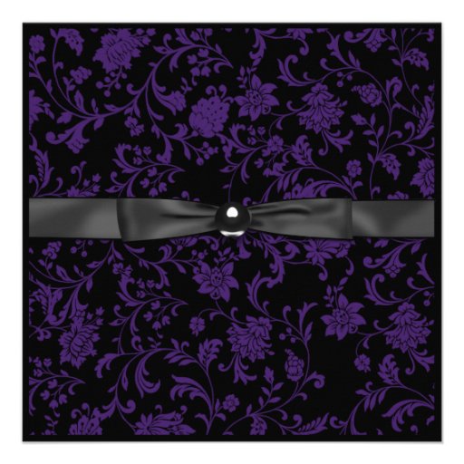 Girls Purple and Black Photo Graduation Announcements