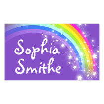 Girls rainbow name purple id label sticker
