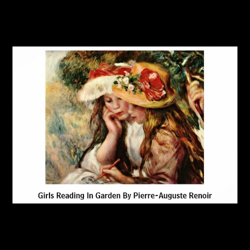 Girls Reading In Garden By Pierre-Auguste Renoir Poster