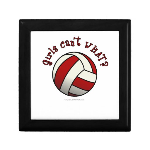 Girls Red Volleyball Keepsake Boxes