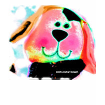 Girl's Ringer T-Shirt, blk & white, Happy Face Dog by JayneLogan Girl's Ringer T-Shirt, blk & white, Happy Face Dog