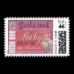 Girls rock - baby shower postage