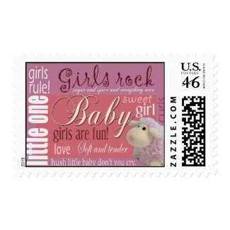 Girls rock - baby shower postage stamp