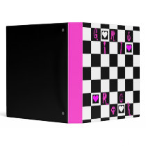 Girls Rock Checkerboard Binder