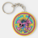 Girls Rock Skull & Crossbones Key Chain