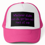 girls rock trucker hat