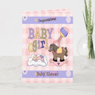 Girls Rocking Horse card