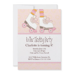 Girls Roller Skating Themed Party Invitations invitation