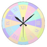 Girl's Room Pretty Pastel Pink and Purple Round Wall Clocks