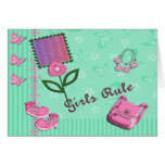Girls rule1 greeting card