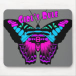Girl's Rule/Butterfly Mouse Pad