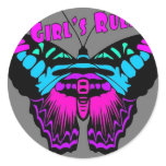 Girl's Rule Butterfly Stickers