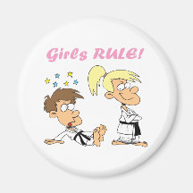 Girls-Rule-judo Fridge Magnet