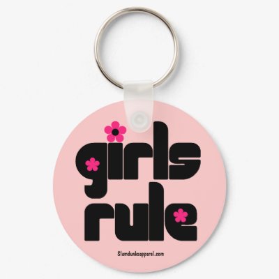 Girls Rule keychain by slamdunksapparel
