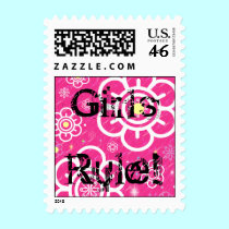 Girls Rule Pink & Black stamps