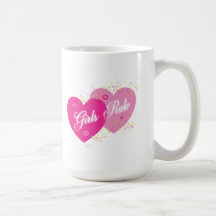 Girls Rule Pink Hearts Classic Mug